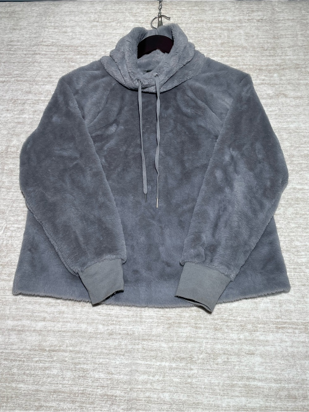 Ann Taylor Plush Funnel Neck Pullover - Gray